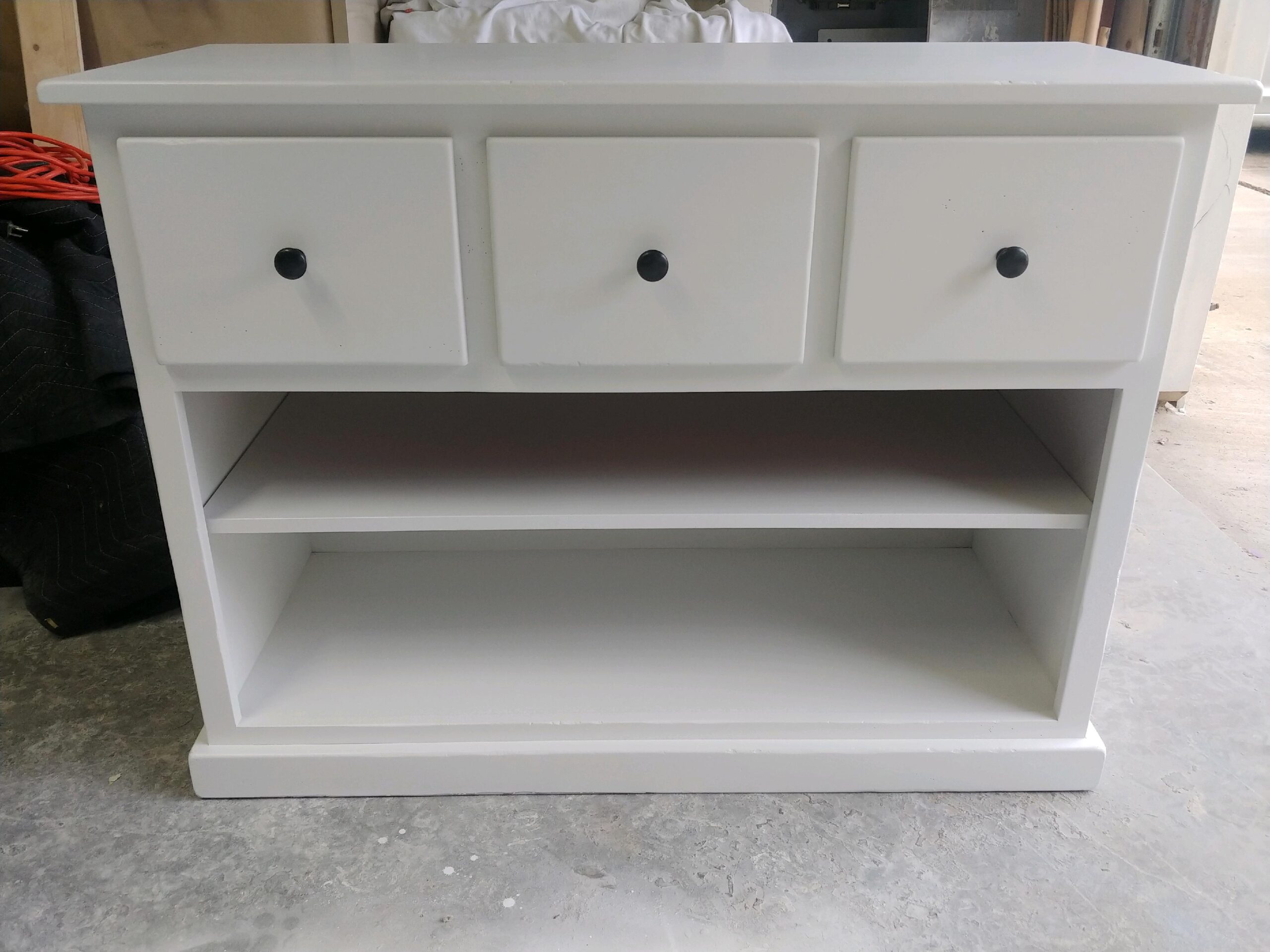 White painted nightstand, finished