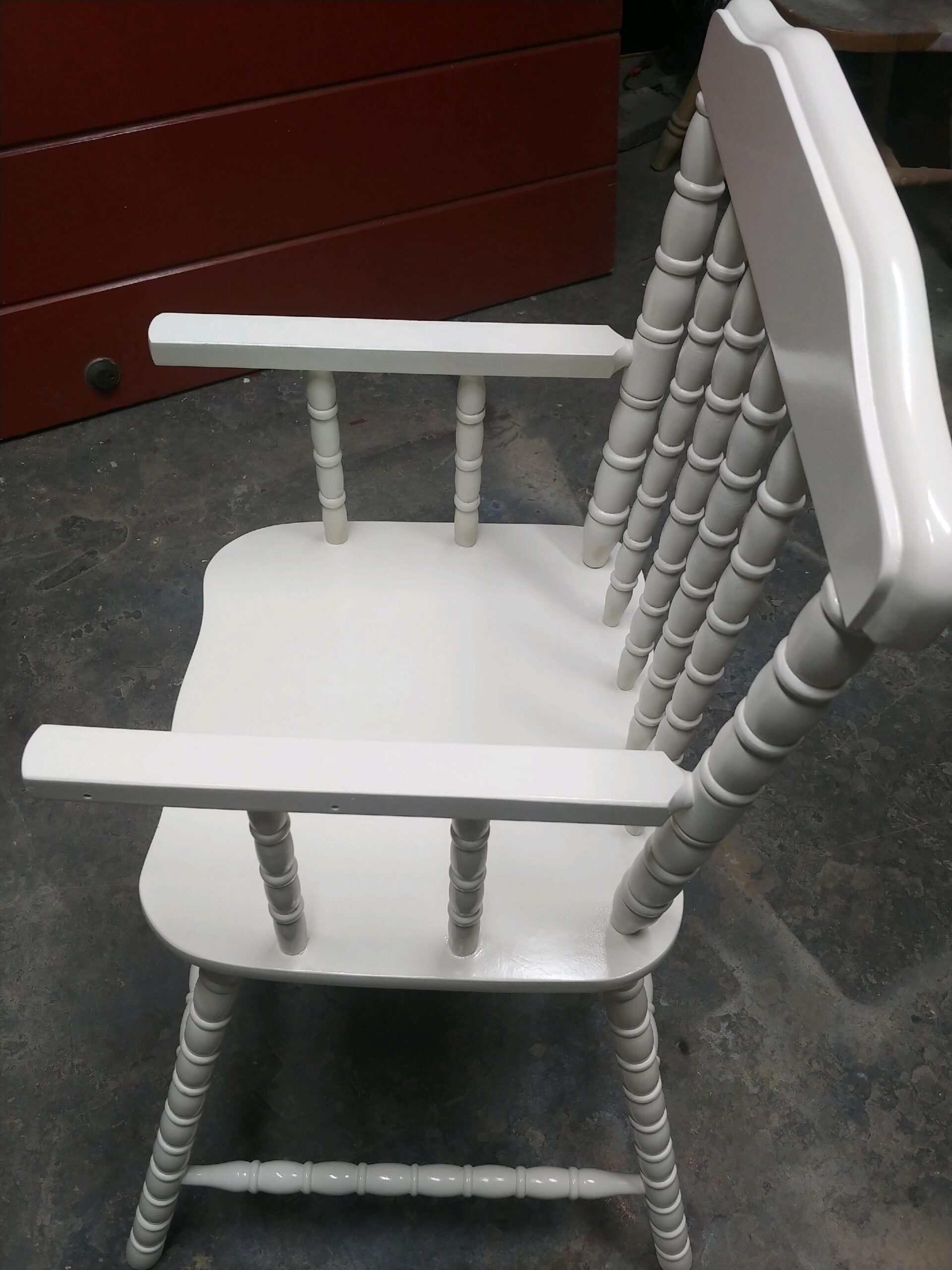 Windsor armchair painted glossy white