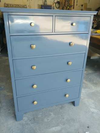 Chest of drawers finished in Hale Navy lacquer